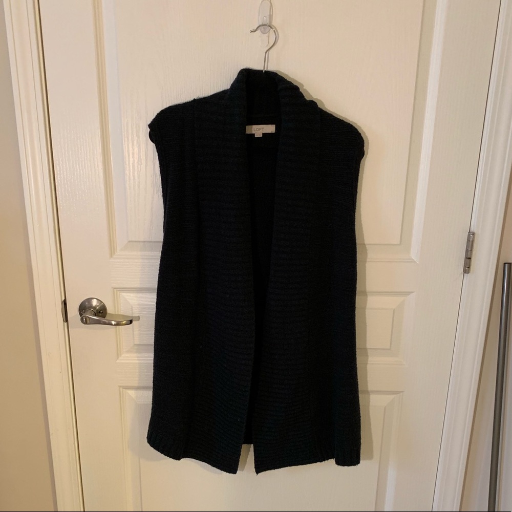LOFT dark green/ black sweater vest. Worn once.